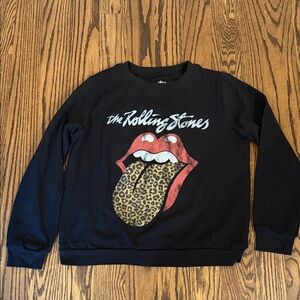 The Rolling Stones Black and Red Crewneck Sweatshirt